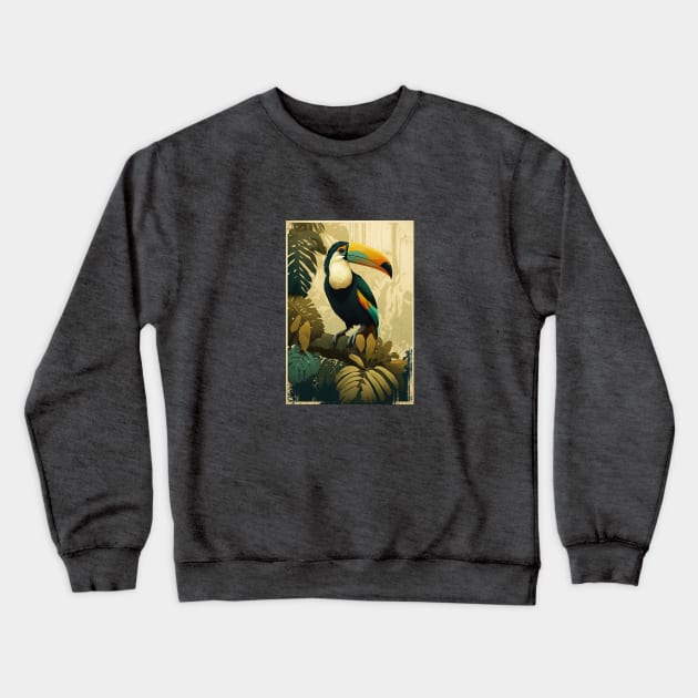 Toucan Travels Crewneck Sweatshirt by DavidLoblaw
